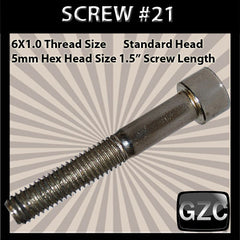 # 21 Cap Screw Standard M6x1.0mm x 1 1/2&quot;