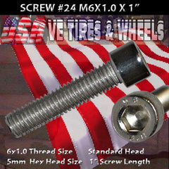 # 24 Cap Screw Standard M6x1.0mm x 1&quot;