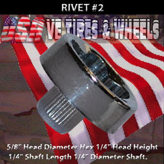 #2 Chrome Rivet 5/8" Head Diameter Star 1/4" Head Height 1/4" Shaft Length 1/4" Diameter Shaft