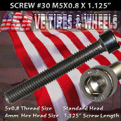 # 30 Cap Screw Standard M5x0.8mm x 1 1/8&quot;