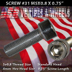 # 31 Cap Screw Standard M5x0.8mm x 3/4&quot;