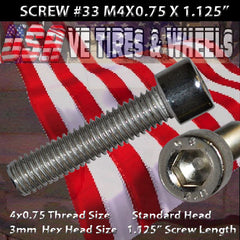 # 33 Cap Screw Standard M4x0.75mm x 1 1/8&quot;