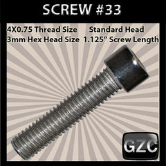 # 33 Cap Screw Standard M4x0.75mm x 1 1/8&quot;