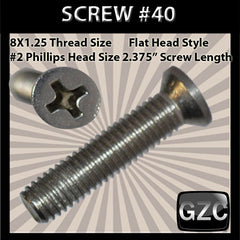 # 40 Cap Screw Flat M8x1.25mm x 2 3/8"