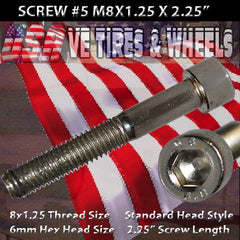 # 5 Cap Screw Standard M8x1.25mm x 2 1/4"