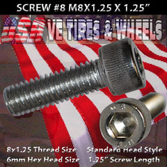 # 8 Cap Screw Standard M8x1.25mm x 1 1/4"