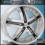PINNACLE HALO 24X9.5  6x135/139.7 ET+30  CB 78 CHROME BLK INS