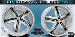 PINNACLE HALO 24X9.5  6x135/139.7 ET+30  CB 78 CHROME BLK INS