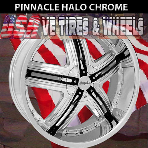 PINNACLE HALO 24X9.5  6x135/139.7 ET+30  CB 78 CHROME BLK INS