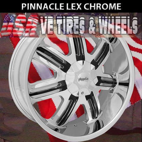 PINNACLE LEX 22X9.5 5x115/120 ET+15 CHROME BLK INS