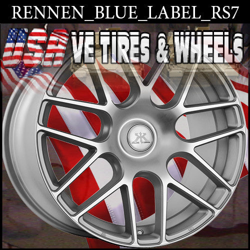 RENNEN BLUE LABEL RS7 20X8.5 BLANK ET+25 FL SILVER