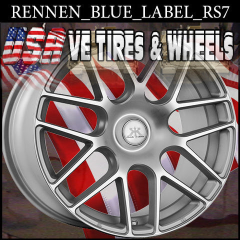 RENNEN BLUE LABEL RS7 20X9.5 BLANK ET+25 FL SILVER