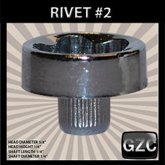 #2 Chrome Rivet 5/8" Head Diameter Star 1/4" Head Height 1/4" Shaft Length 1/4" Diameter Shaft